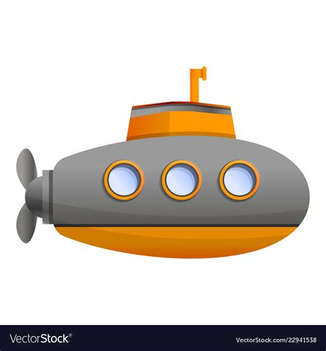 Ocean Submarine Icon Cartoon Style Royalty Free Vector Image