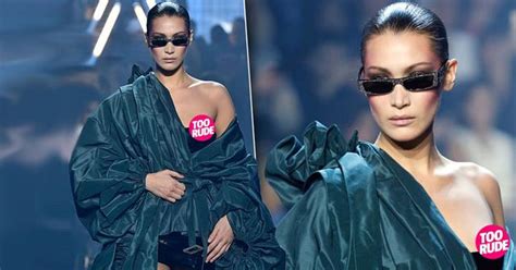 Bella Hadid Suffers A Nip Slip At Paris Fashion Week