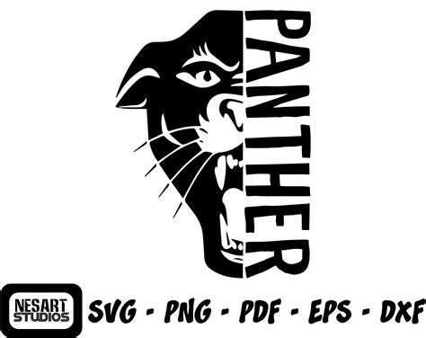 Panthers Svg Black Panther Svg Panthers Panther Silhouette Etsy Uk