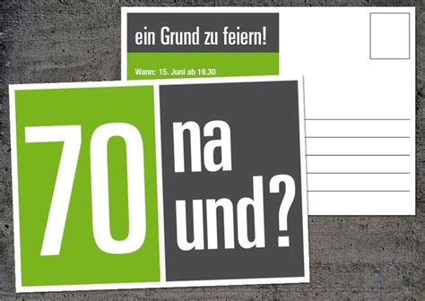 Gestalte liebevolle einladungskarten zum 70. Einladung zum 70. Geburtstag, Postkarte im DIN A6 Format ...