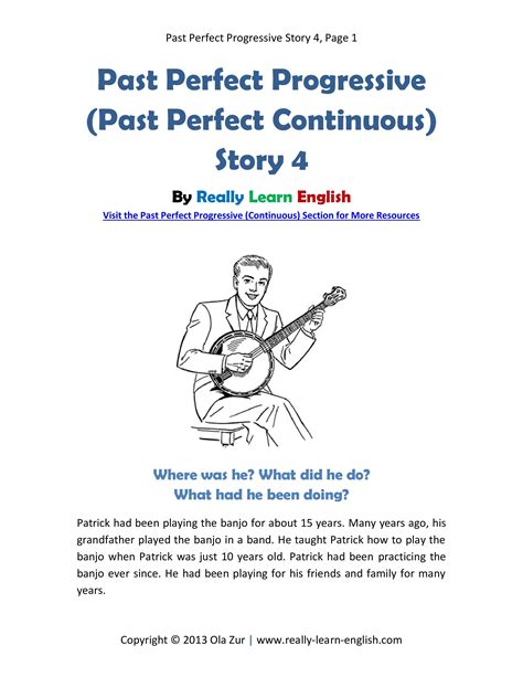 Free Printable Short Story With Worksheets To Practice The Past Perfect