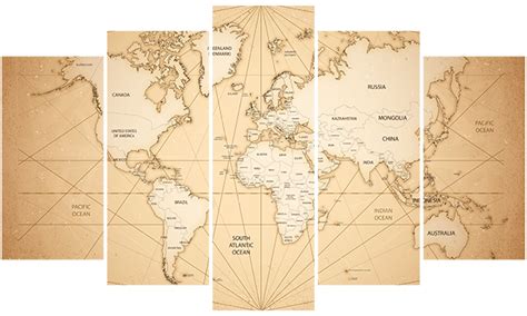 Vintage World Map Frame Flare