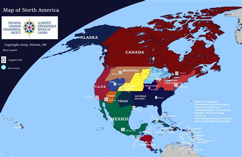 Common Map Of North America From The Canadian Perspective Redworldmod