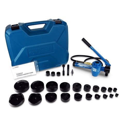 temco th0037 4 hydraulic knockout punch electrical conduit hole cutter set ko tool kit 5 year