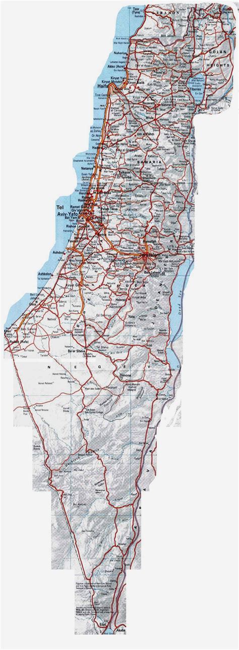 Israel Road Map Free Printable Maps Mapa Judeus Israel