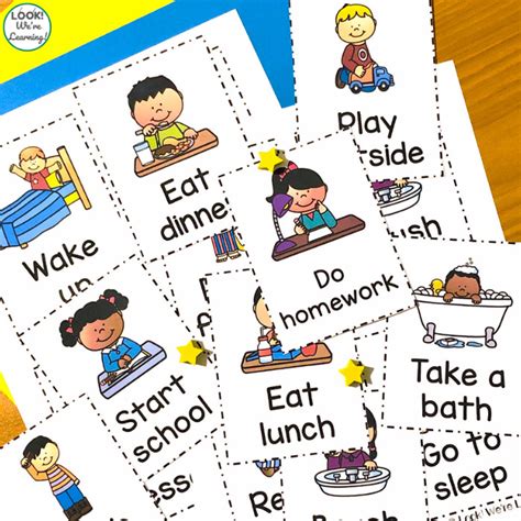 Free Daily Routine Cards For Kids Look Were Learning