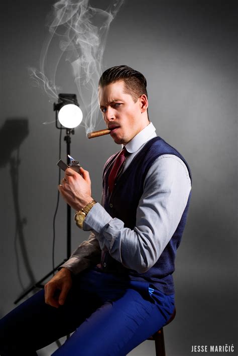 Male Model Smoking Cigar Jesse Maricic