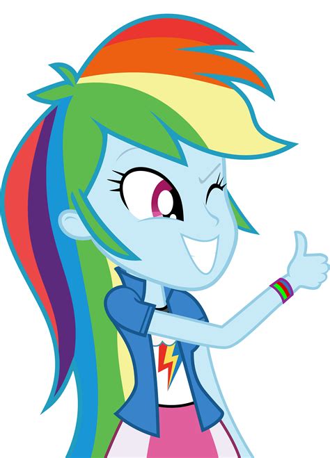 Mlp Eqg 3 Rainbow Dash Thumb Vector By Luckreza8 On Deviantart