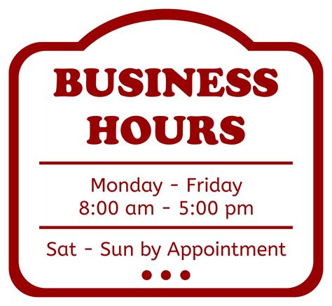 10 Best Free Printable Business Hours Sign Template