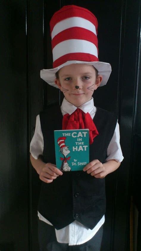 Homemade Cat In The Hat Costume Kids Book Character Costumes Dr