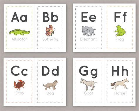 Printable Alphabet Animal Flashcards Pdf Digital File Etsy