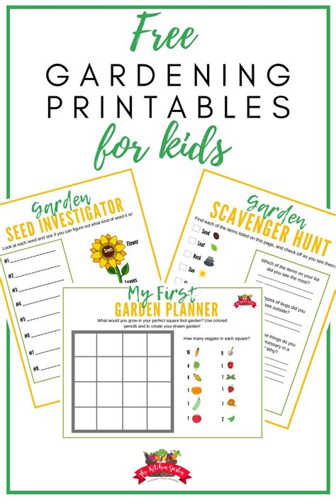 Free Kids Gardening Printables The Kitchen Garten