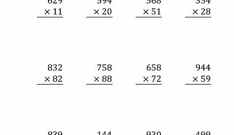 multiplication 3 by 2 digit worksheet