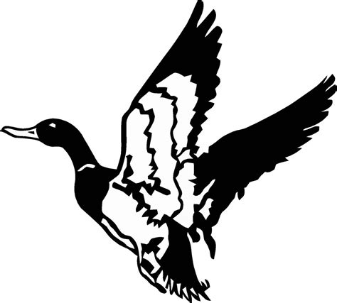 Duck Flying Black And White Clipart Clipart Best
