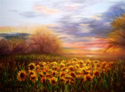 Sunflower Sunset Painting By Patti Gordon