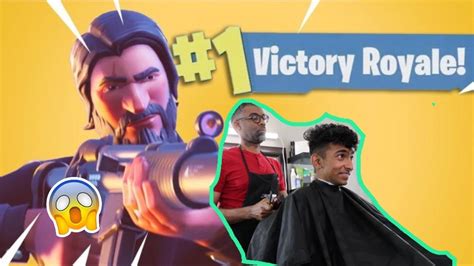 Playing Fortnite During Haircut Challenge Did I Win Youtube