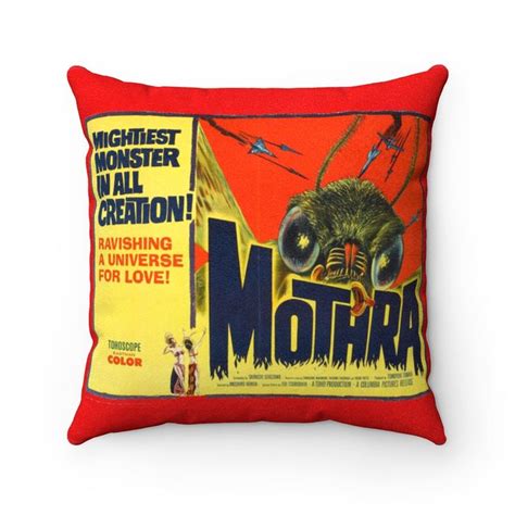 Mothra Faux Suede Square Pillow Case 4 Sizes By Ohzeebunny On Etsy