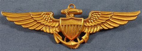 Wwii Full Size Pin Back Navy Aviator Wing By Balfour Griffin Militaria