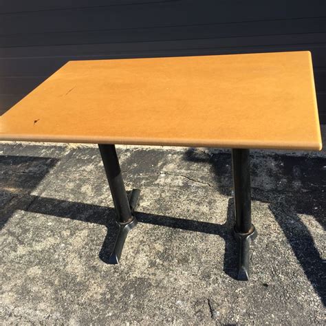 The strut large bar height table is available in vibrant colors such as slate, white, navy, mustard, and grasshopper. Used Restaurant and Bar Tables Different Sizes - MB Food Equipment