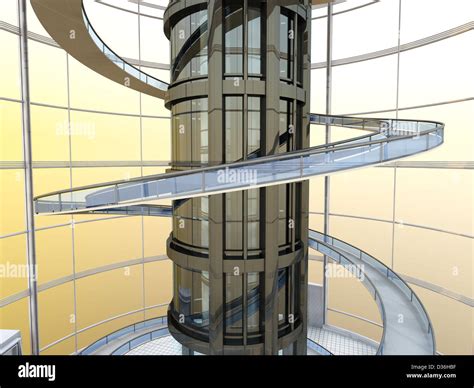 Science Fiction Architecture Visualisation 3d Rendered Illustration