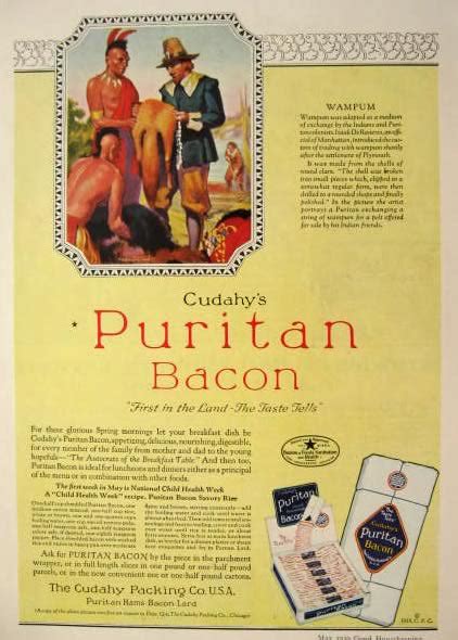 1929 Cudahy S Puritan Bacon Ad ~ Wampum Vintage Food Ads Other