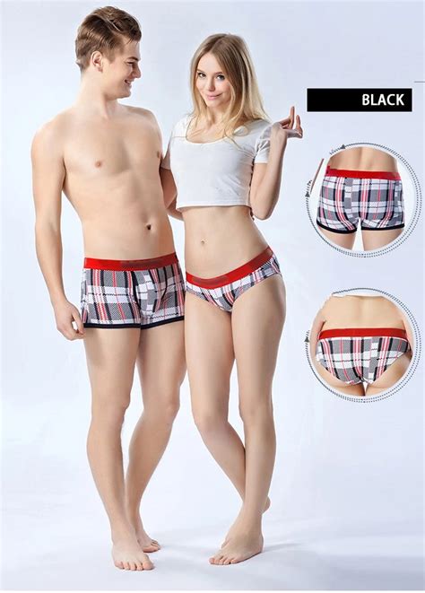 Fashionable Breathable Smooth Cotton Modal Printed Plaids Couples Underwear Buy Plaids Couples