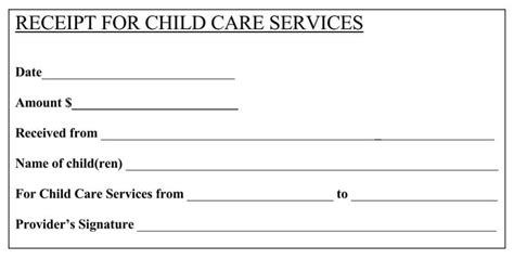 Free Printable Daycare Receipt Free Printable Templates