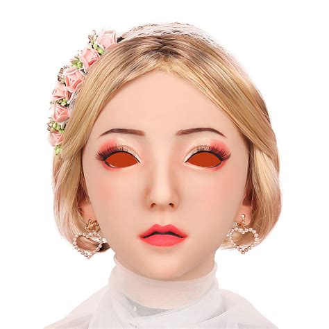 Buy Minaky Silicone Realistic Female Head Mask Handmade Face For