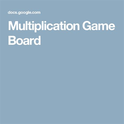Multiplication Game Board Multiplication Games 3rd Grade Math Board