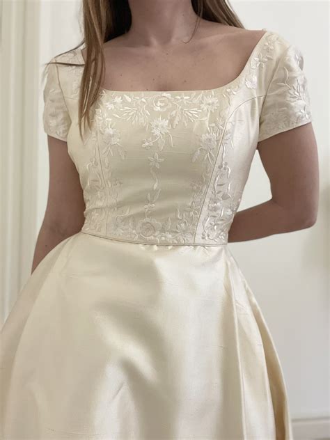 Vintage Silk Wedding Dress Etsy