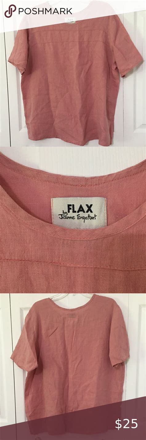 {flax} jeanne engelhart coral linen top small linen top clothes design fashion