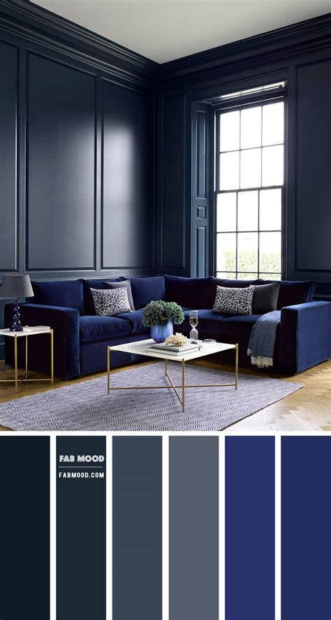 Dark Grey And Prussian Blue Living Room Moody Living Room