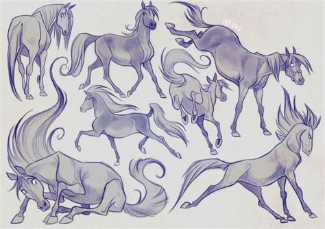 Vixiearts Some Recent Horse Studies Figure Drawing Practice