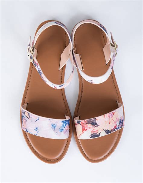 Watercolor Floral Sandals - Floral Sandals - Pink Floral Sandals - 2020AVE