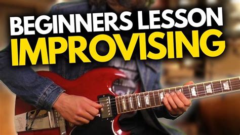 A Man Playing An Electric Guitar With The Words Beginners Lesson Imppoising