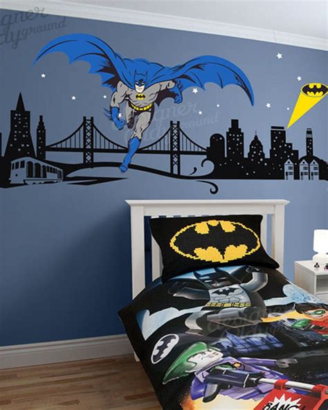 Lego batman cracked wall full colour print wall art sticker decal mural boys. Affordable Batman with Cityscape Wall Decal | Kid room ...