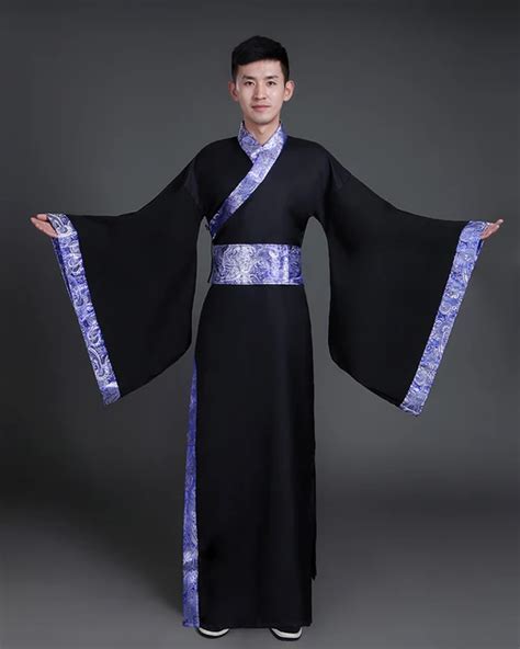 Chinese Men Traditional Han Fu Costume For Stage Ancient Male Swordsman Cosplay Orient Han