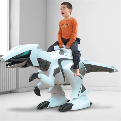Intelligent Robot Plastic Electronic White Dinosaur Remote Control Toy With Music Spinning And