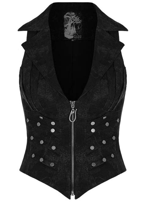 Punk Rave Rebellion Cropped Gothic Waistcoat Attitude Clothing