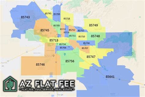 Tucson Arizona Zip Code Map Az Flat Fee