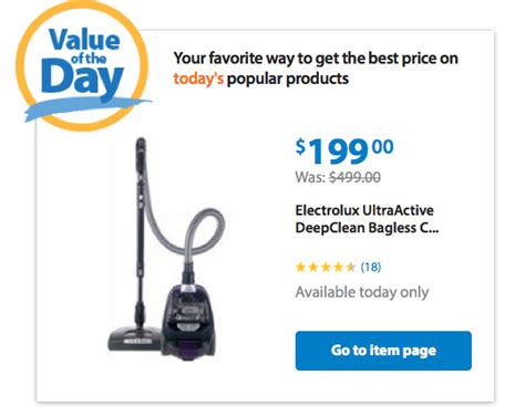 Electrolux Ultraactive Deepclean Bagless Canister Vacuum Only 199