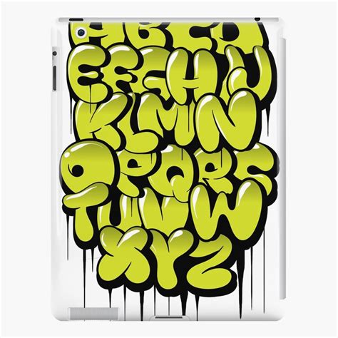 Hand Drawn Bubble Style Graffiti Alphabet Letters Ipad Case And Skin