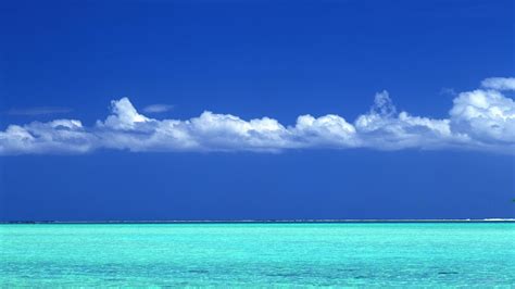 Tahitian Turquoise Sea And Blue Sky Wallpaper 1920x1080 Download