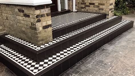 Black And White Step Tiles Victorian Tiling