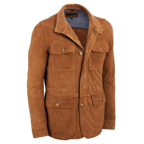 Wilsons Leather Goat Suede 4 Pocket Car Coat In Natural For Men Lyst