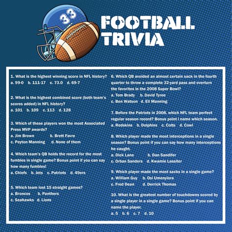 Free Printable Super Bowl Trivia Questions And Answers Printable