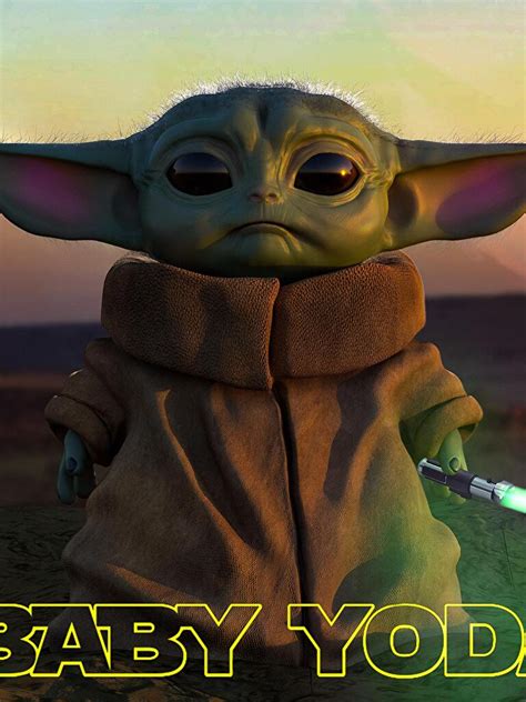 Baby Yoda With A Lightsaber 2048×2048 Wallpapers