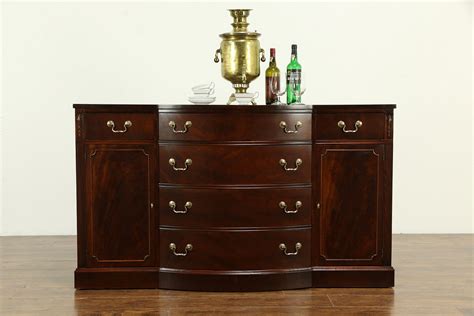Traditional Mahogany Vintage Bowfront Sideboard Server Or Buffet