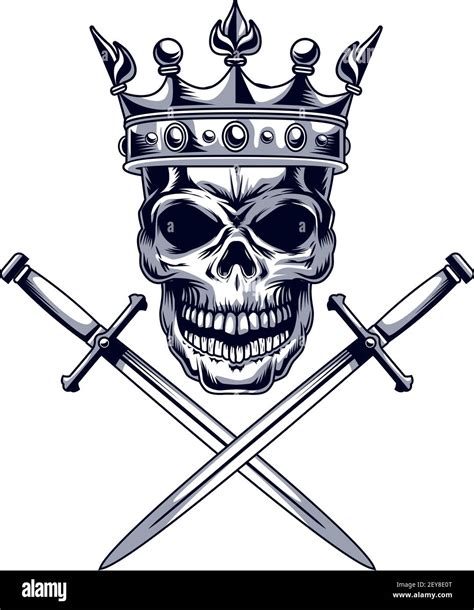 Skull With Swords Stock Vector Image And Art Alamy