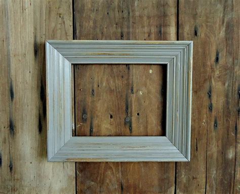 Vintage Picture Frame Wood Wooden Photo Painted Old Empty Grey